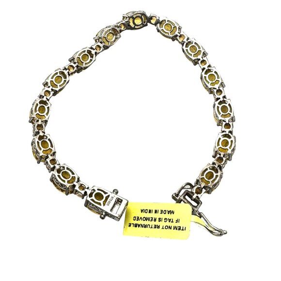 Chuck Clemency STS Sterling Yellow Orange Gemstone Bracelet 21 Grams 7.5 Inch - Picture 2 of 3